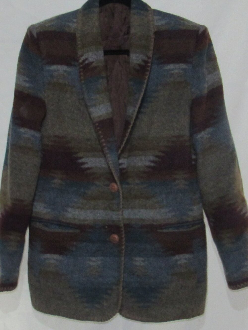 Vintage Dalmy's Woman's Blazer Aztec Design, Wool / Acrylic Blend Canadian ZA220